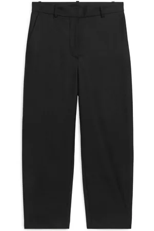 ARKET Dames Broeken - Cropped Suit Trousers - Black