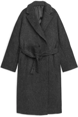 ARKET Belted Wool Coat - Grey