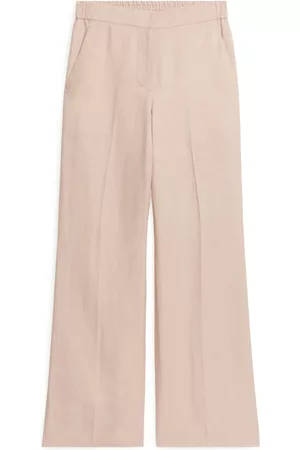 ARKET Broeken - Linen Blend Trousers - Beige