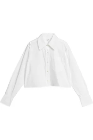 ARKET Dames T-shirts - Cropped Cotton Shirt - White