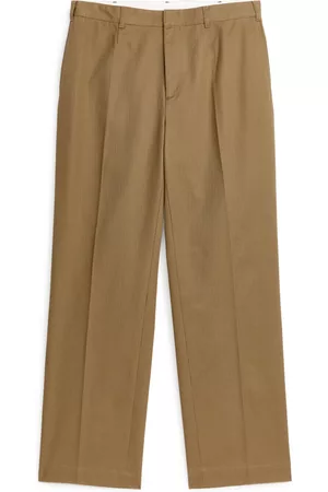 ARKET Tailored Wide-Fit Trousers - Beige