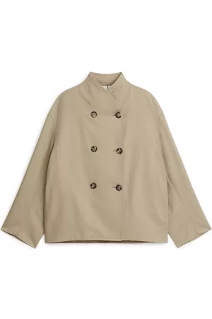 ARKET Dames Donsjassen - Linen Cotton Jacket - Beige