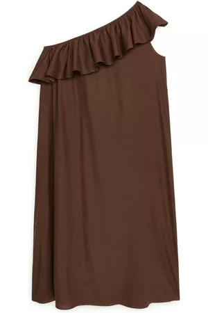 ARKET Lyocell One-Shoulder Dress - Beige