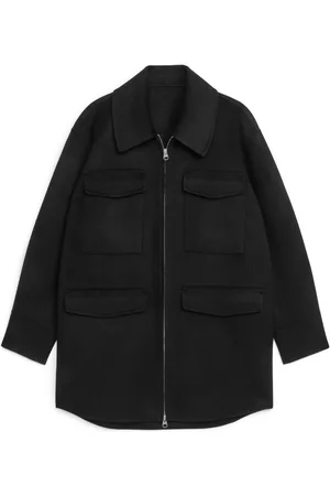 ARKET Woollen Zip Overshirt - Black