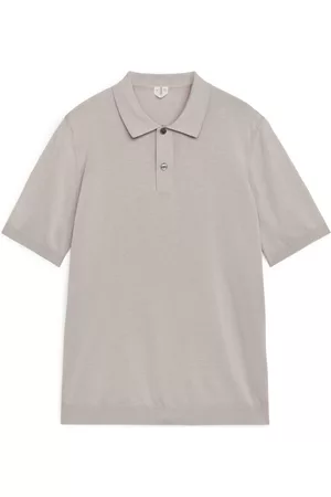 ARKET Cotton Silk Polo Shirt - Brown