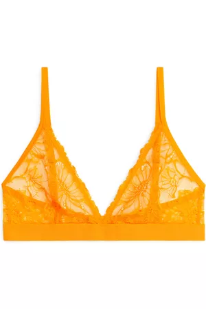 ARKET Dames Bh's - Floral Lace Bra - Orange