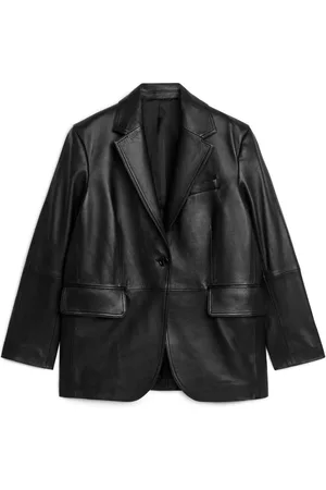 ARKET Dames Blazers - Oversized Leather Blazer - Black