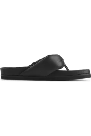 ARKET Thong Leather Slides - Black