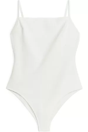 ARKET Dames Badpakken - Textured Swimsuit - White