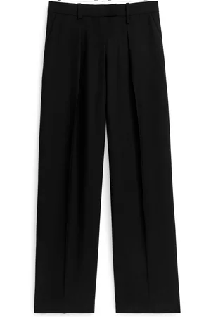 ARKET Wool Blend Twill Trousers - Black
