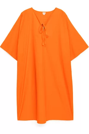 ARKET Relaxed Cotton Tunic Dress - Orange