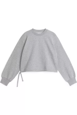 ARKET Cropped Drawstring Sweatshirt - Grey