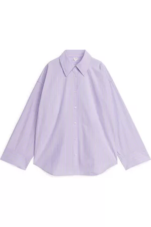 ARKET Dames Lange mouw - Relaxed Poplin Shirt - Purple