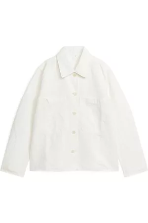 ARKET Linnen Overhemden - Linen Blend Overshirt - White