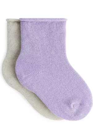 ARKET Glittery Baby Socks, 2 Pairs - Purple