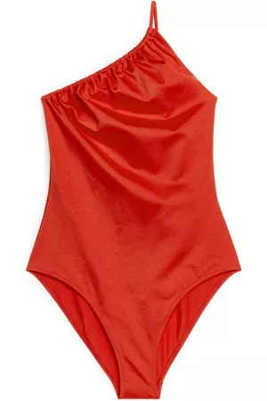 ARKET Dames Badpakken - One-Shoulder Swimsuit - Red