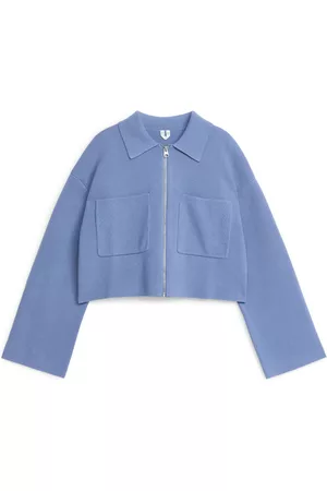 ARKET Knitted Cotton Jacket - Blue