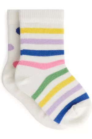 ARKET Polka Dot Socks, 2 Pairs - Pink