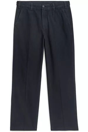 ARKET Heren Broeken - Cotton Canvas Utility Trousers - Blue