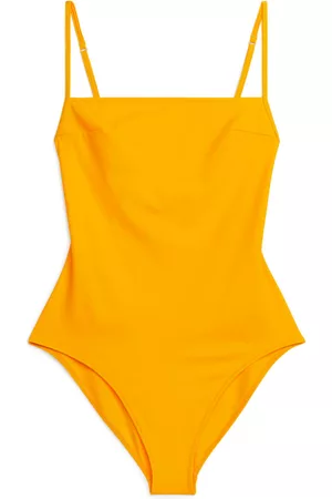 ARKET Dames Badpakken - Square-Neck Swimsuit - Orange