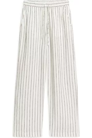Linen Drawstring Trousers Beige