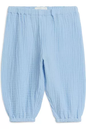 ARKET Broeken - Cotton Muslin Trousers - Blue
