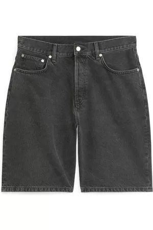 ARKET Heren Shorts - Relaxed Denim Shorts - Black