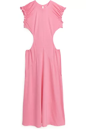 ARKET Dames Jersey jurken - Cut-Out Lyocell Dress - Pink