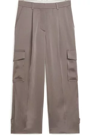 ARKET Dames Cargo's - Satin Cargo Trousers - Brown