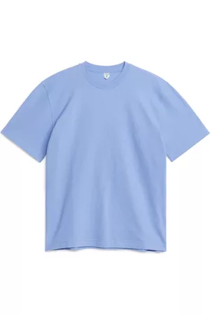ARKET Heren T-shirts - Bouclé Jersey T-Shirt - Blue