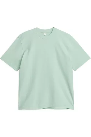 ARKET Heren T-shirts - Bouclé Jersey T-Shirt - Turquoise