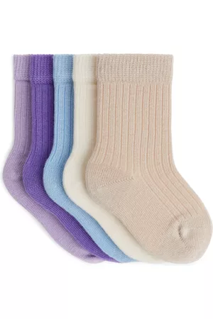 ARKET Sokken - Rib Knit Baby Socks, 5 Pairs - Purple