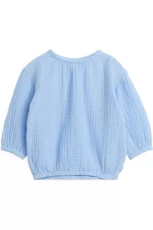 ARKET Baby Blouses - Balloon-Sleeve Cheesecloth Blouse - Blue
