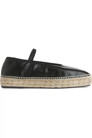 ARKET Dames Sportschoenen - Leather Espandrille - Black