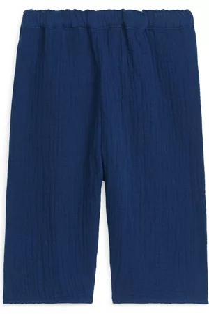 ARKET Broeken - Cotton Muslin Trousers - Blue