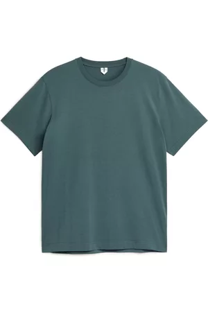 ARKET Heren T-shirts - Midweight T-Shirt - Turquoise