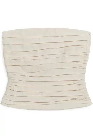 ARKET Dames Strapless tops - Pleated Tube Top - Beige