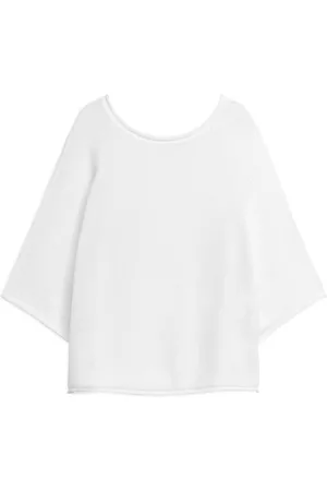 ARKET Dames Gebreide truien - Knitted Cotton Jumper - White