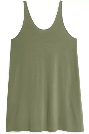 ARKET Dames Jersey jurken - Jersey Tank Dress - Green