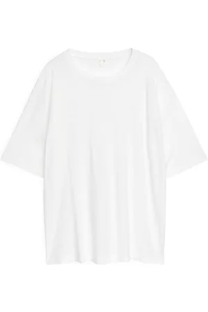 ARKET Dames Oversized Overhemden - Oversized Cotton Linen T-Shirt - White