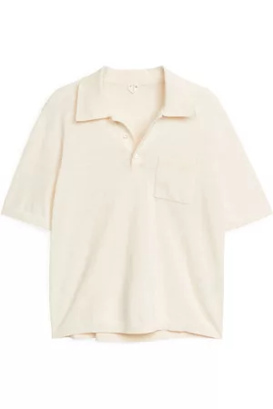 ARKET Heren Korte Mouwen Poloshirts - Short-Sleeve Polo Shirt - Beige