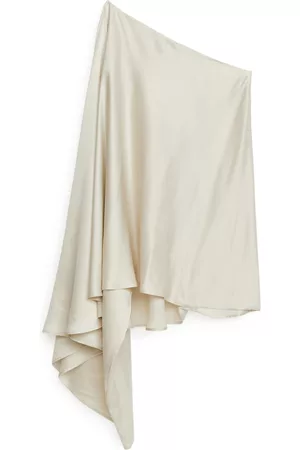 ARKET Dames Asymmetrische jurken - Asymmetric Midi Dress - Beige
