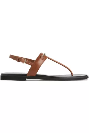 ARKET Dames Leren Sandalen - Leather Thong Sandals - Beige