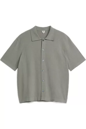 ARKET Heren Korte mouw - Short-Sleeve Knit Shirt - Green