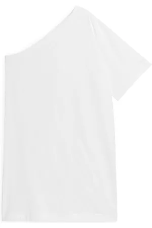 ARKET Dames Asymmetrische jurken - One Shoulder T-Shirt Dress - White