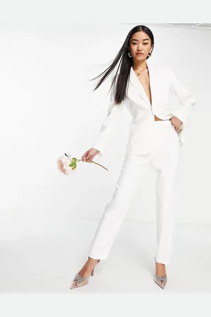Little Mistress Bridal tailored suit trouser co-ord in ivory