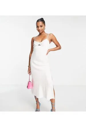 Forever New Cut out midi dress in ivory