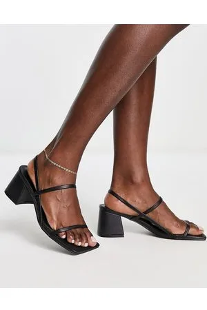 Public Desire Just Realise strappy mid heel sandals in PU