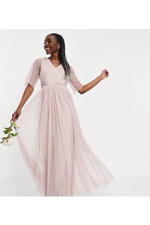 ANAYA Anaya With Love Tall Bridesmaid tulle flutter sleeve maxi dress in