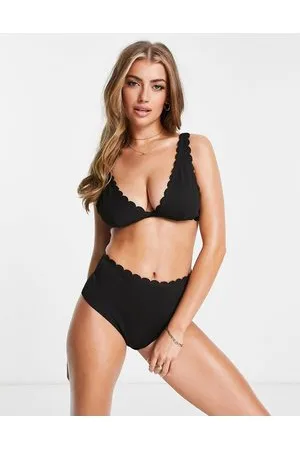 Peek & Beau Exclusive mix and match scallop high waist bikini bottom in